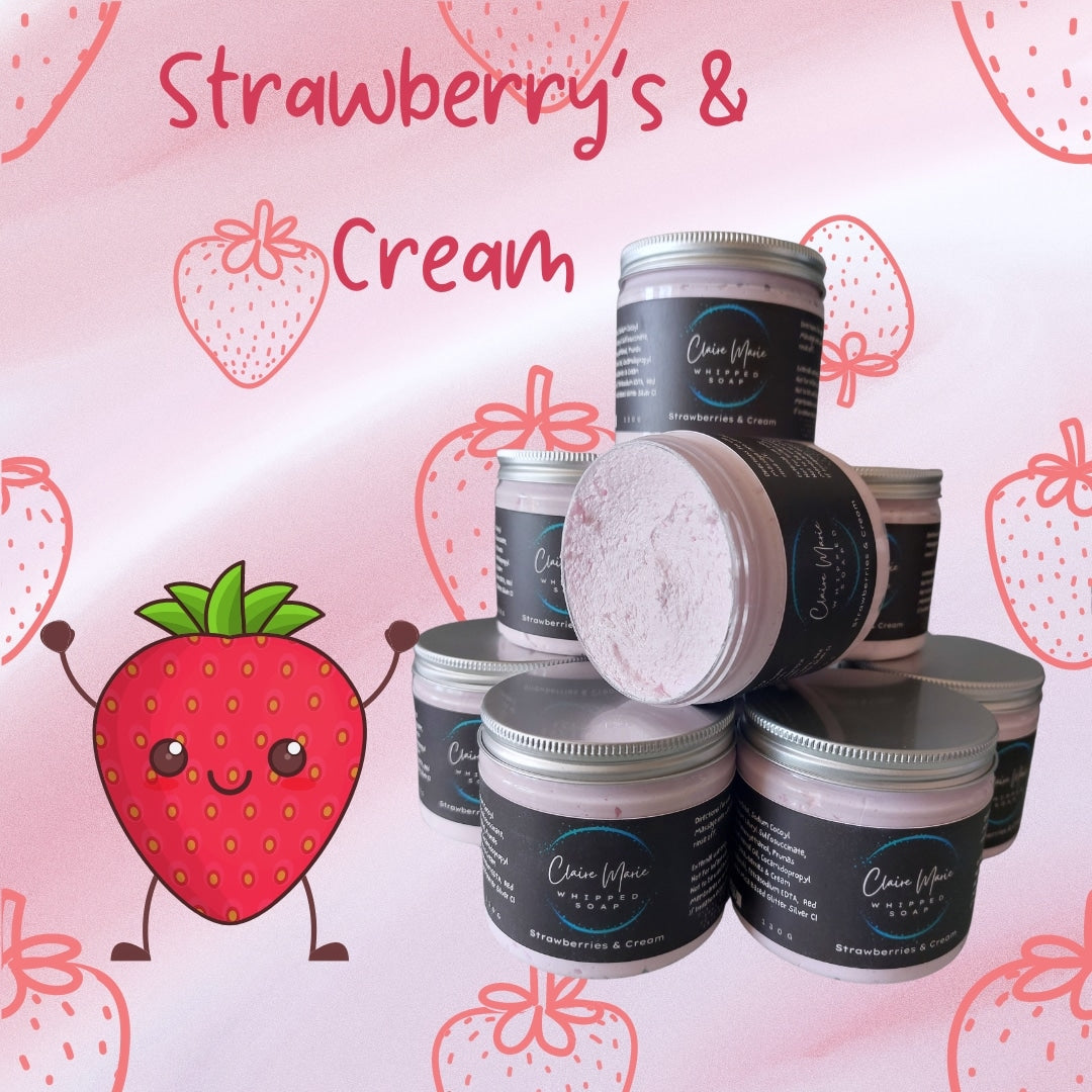 Strawberrys & Cream Whipped Soap